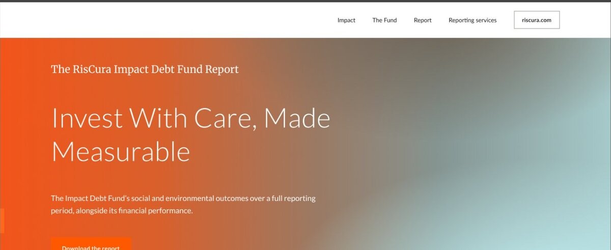 RisCura Impact Debt Fund Report landing page hero